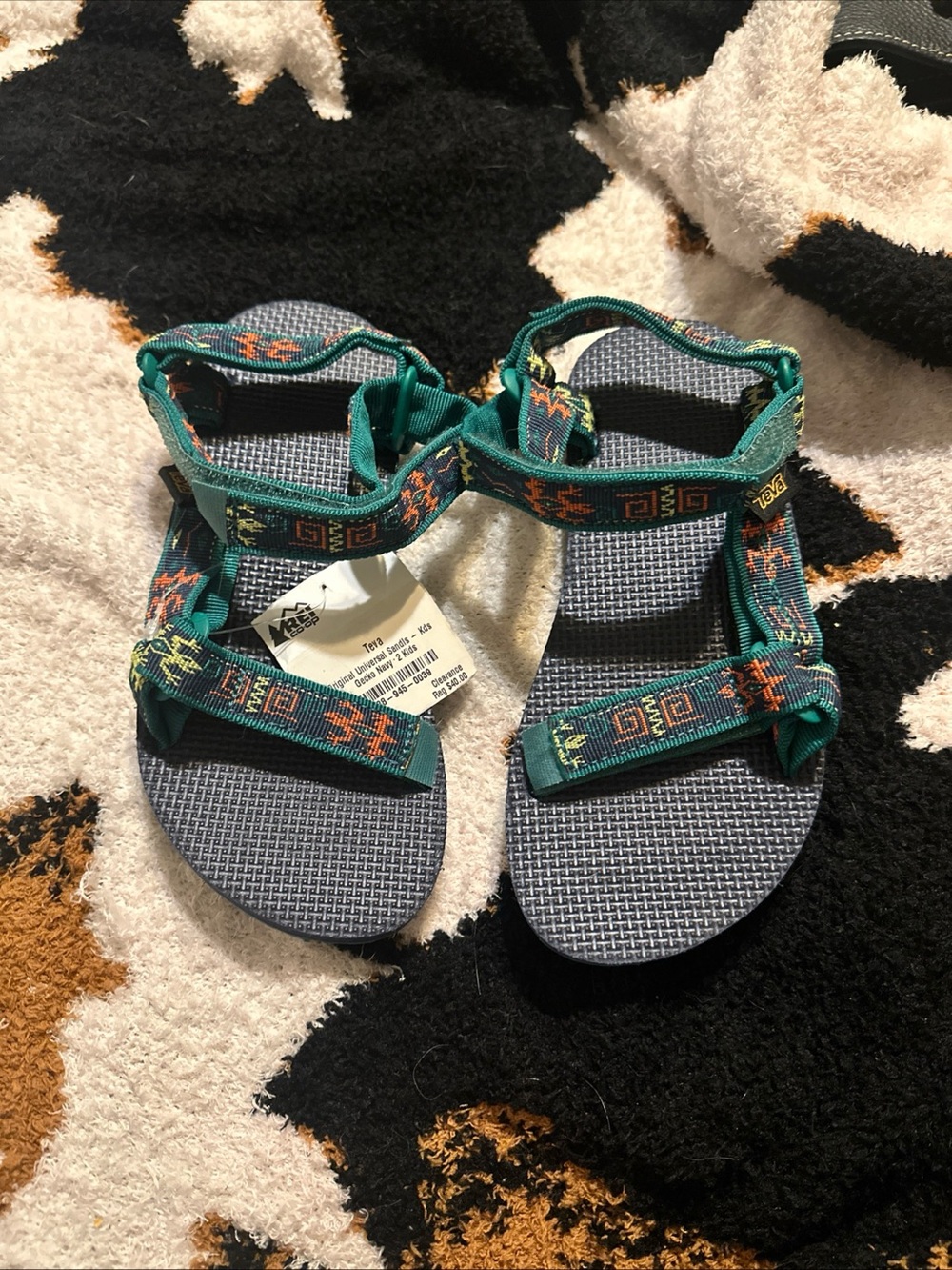 NWT Teva Kids' Original Universal Sandals Sz 2 gecko navy